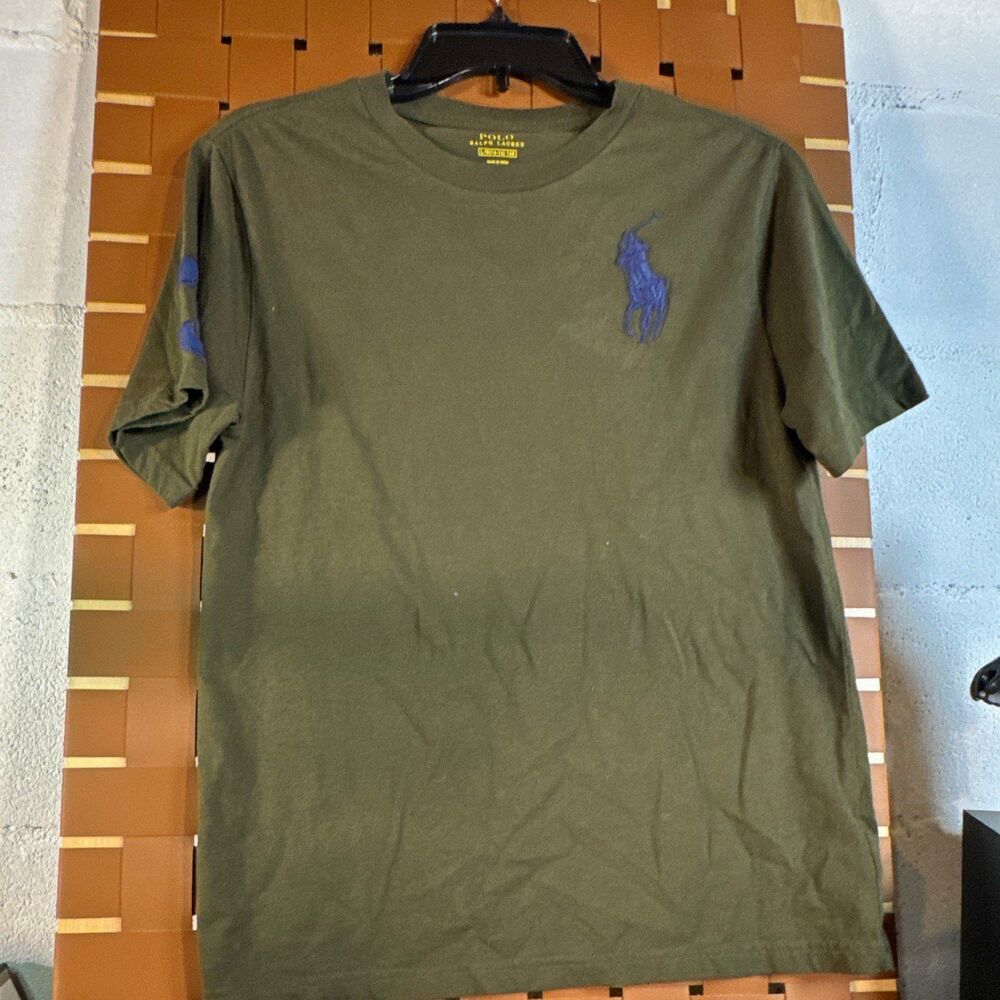 Polo Ralph Lauren Boys Green Crew Neck T-Shirt Short Sleeve Embroidered Logo